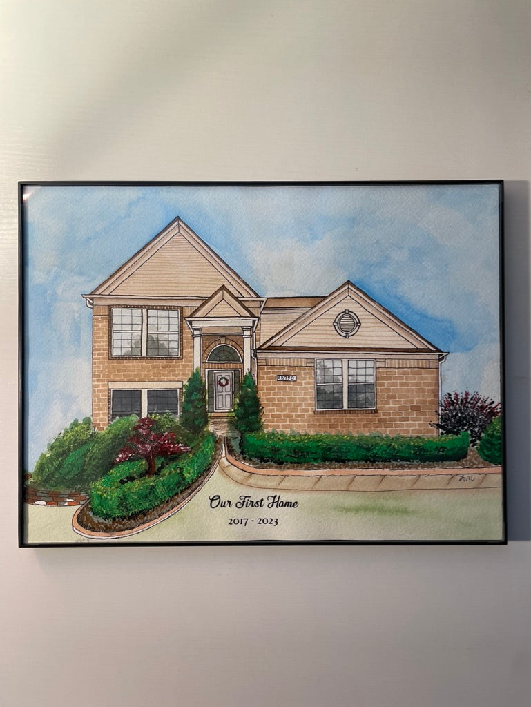 Custom House Portrait | Hand Painted l Watercolor Portrait