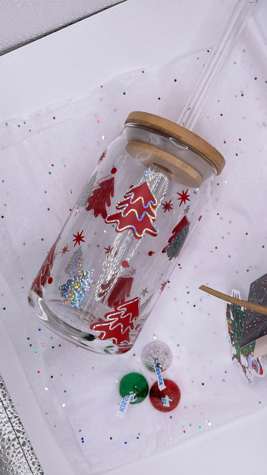 Libbey Glass Can - Christmas Tree (16 oz.)
