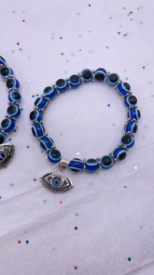 Men's "Evil Eye" Beaded Bracelet