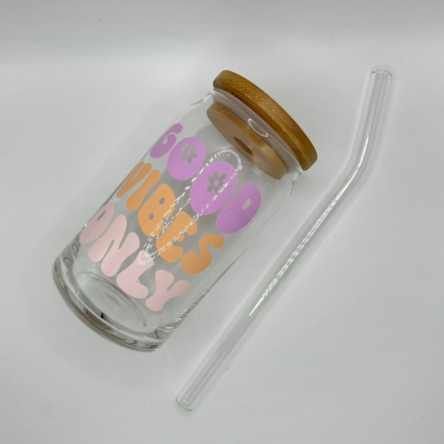 Libbey Glass Can - Good Vibes Only (16 oz.)
