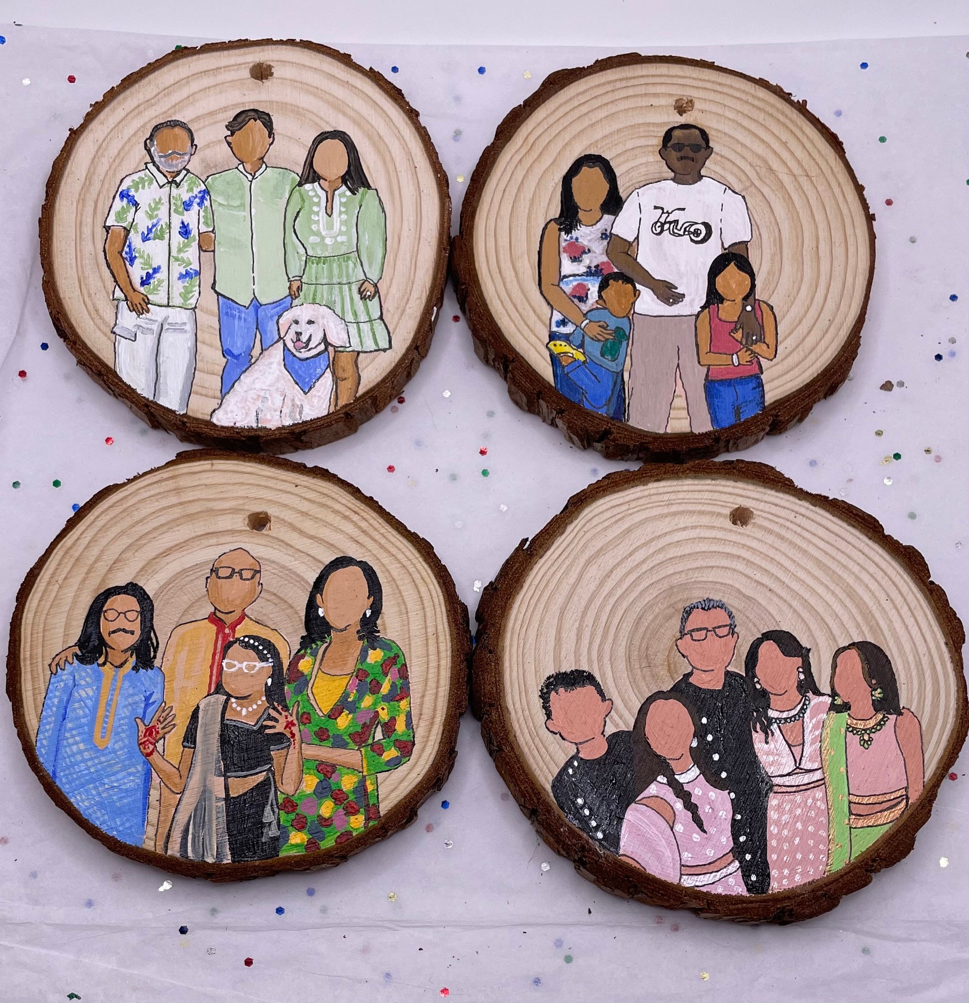 Custom Three Piece Set Family Photo Art Set Custom Photo on Wood